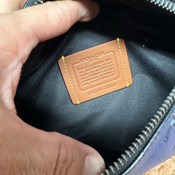 Coach Blue Leather Belt Bag with Sports Motif - Picture 8 of 12